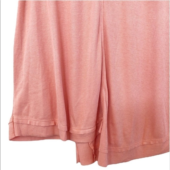 GIBSON LATIMER NWT Hi Low Ribbed Knit  Sleeveless Top in Peach Size Medium - Picture 4 of 13